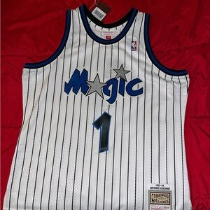 Mitchell & Ness White and Blue Magic Jersey